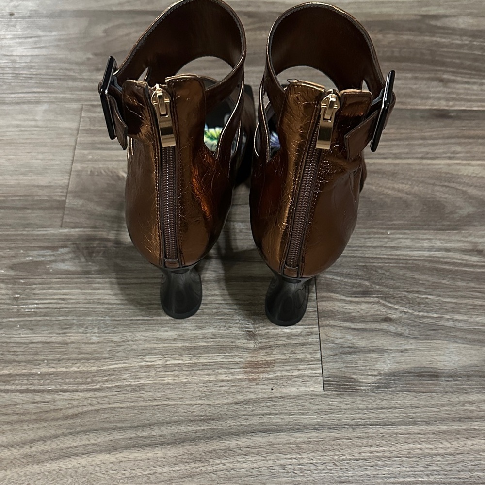 Metallic Brown Strappy Heel Sandals - Picture 4 of 11